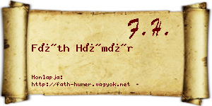 Fáth Hümér névjegykártya